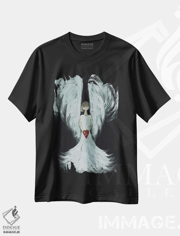 تیشرت طرح دار فرشتهٔ قلب، تزئینی اثر اشلی بردلی | فروشگاه ایماژ