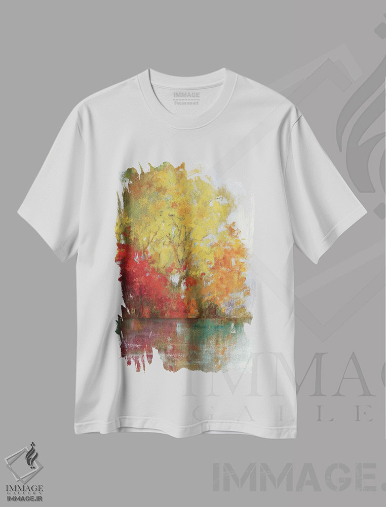 تیشرت طرح دار بازتاب جنگل II، تزئینی اثر آسیا جنسن | immage.ir