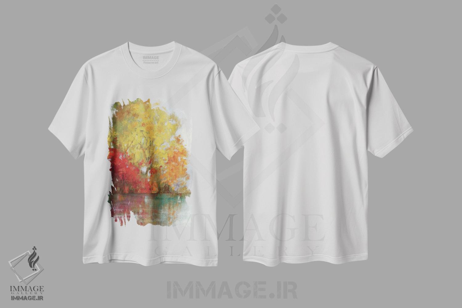 تیشرت طرح دار بازتاب جنگل II، تزئینی اثر آسیا جنسن | immage.ir
