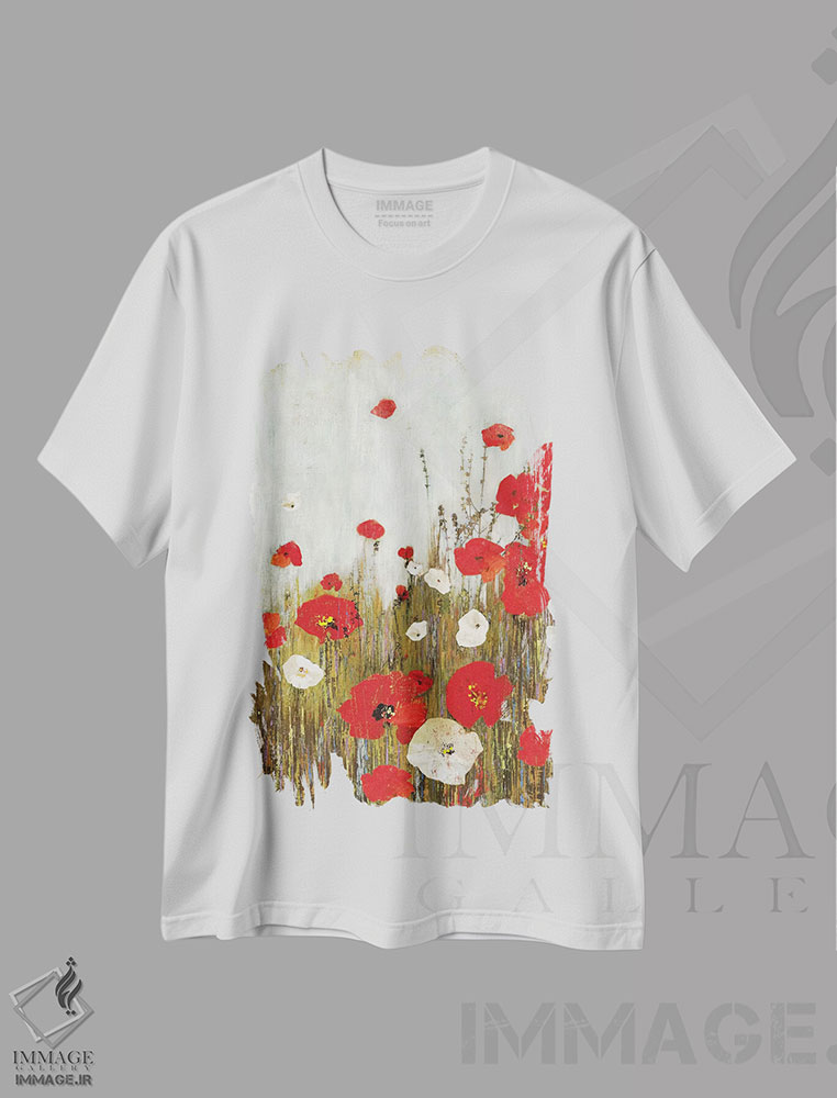 تیشرت طرح دار شقایق های سرخ، تزئینی اثر آسیا جنسن | immage.ir