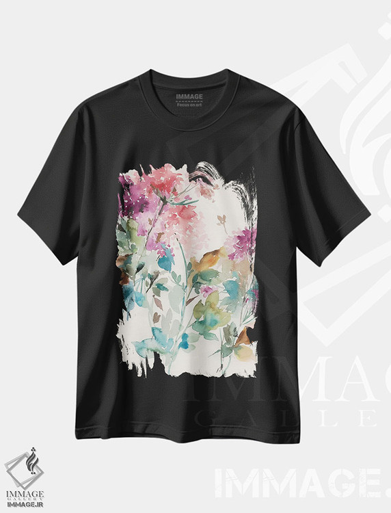 تیشرت طرح دار هورتانسیا شیرین II، آبستره اثر آسیا جنسن | فروشگاه ایماژ