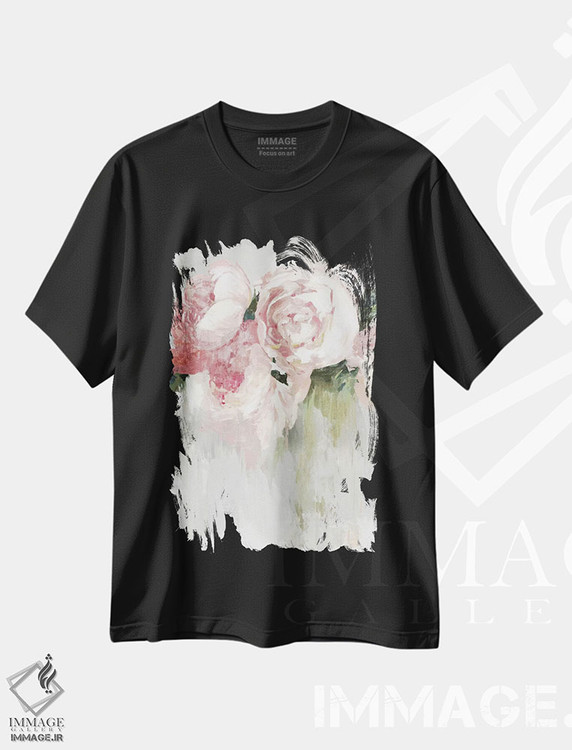 تیشرت طرح دار گل های صدتومانی، تزئینی اثر آسیا جنسن | فروشگاه ایماژ