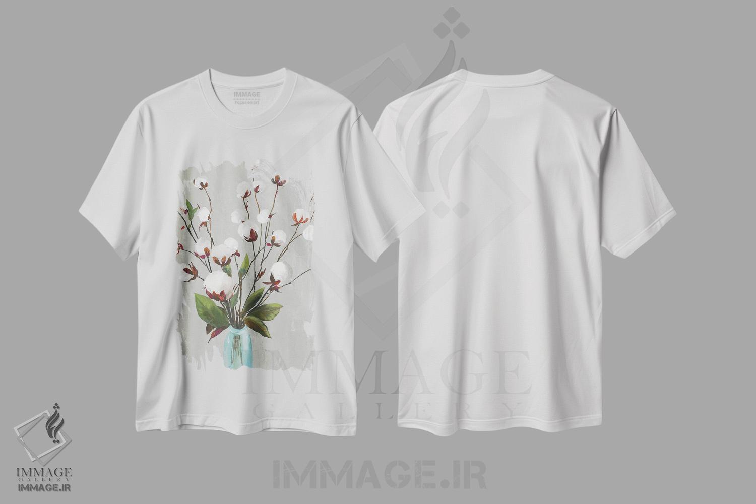 تیشرت طرح دار گل های پنبه ای II، دکور روستایی اثر آسیا جنسن | immage.ir