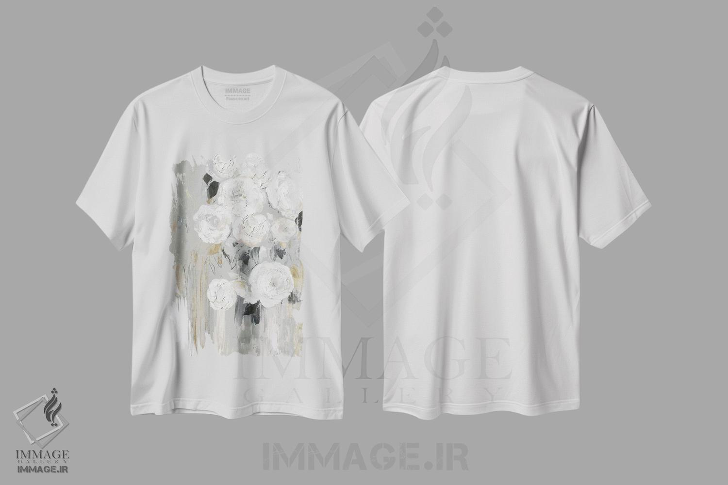 تیشرت طرح دار خاکستری آبشاری، آبستره اثر آسیا جنسن | immage.ir