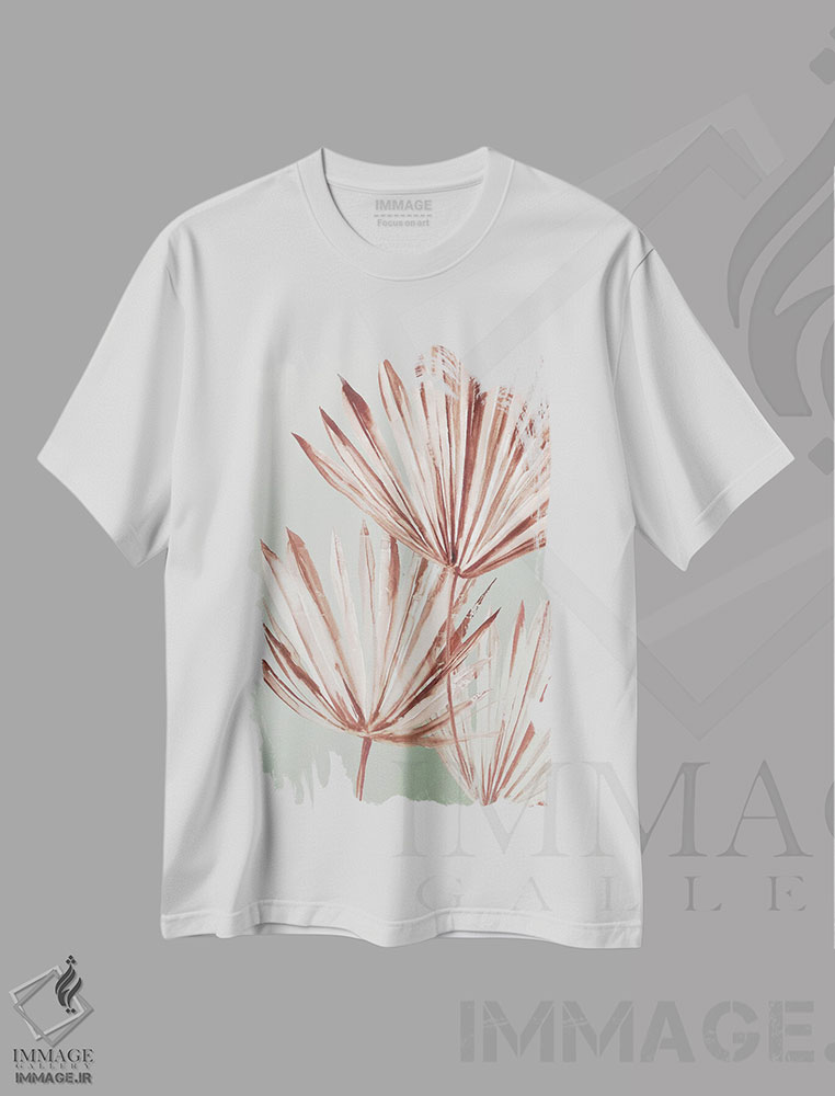 تیشرت طرح دار علف ها و نخل ها I، دکور ساحلی اثر آسیا جنسن | immage.ir