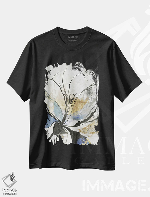 تیشرت طرح دار گل خطی I، دکور معاصر اثر آسیا جنسن | فروشگاه ایماژ