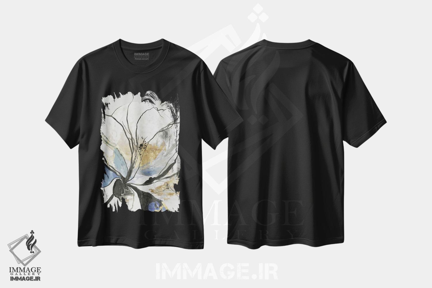 تیشرت طرح دار گل خطی I، دکور معاصر اثر آسیا جنسن | فروشگاه ایماژ