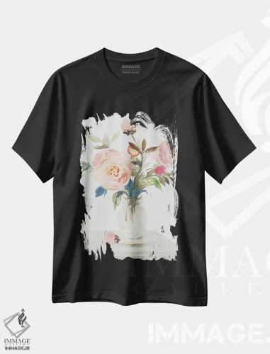 تیشرت طرح دار رزهای تازه I، تزئینی اثر آسیا جنسن | فروشگاه ایماژ