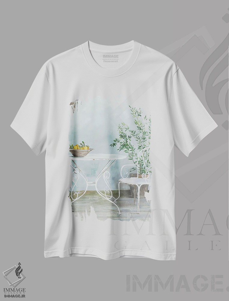 تیشرت طرح دار باغ سفید II، تزئینی اثر آسیا جنسن | immage.ir