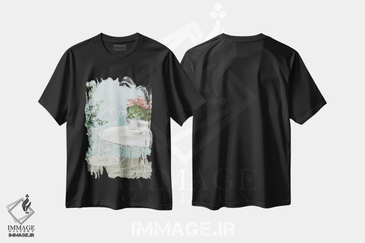 تیشرت طرح دار باغ سفید I، تزئینی اثر آسیا جنسن | فروشگاه ایماژ