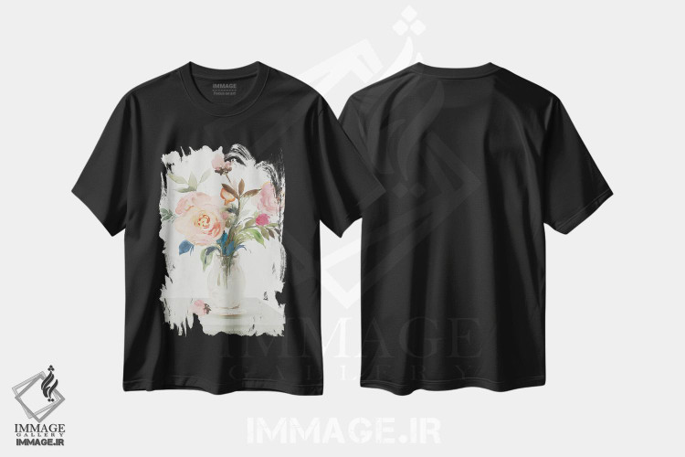 تیشرت طرح دار رزهای تازه I، تزئینی اثر آسیا جنسن | فروشگاه ایماژ