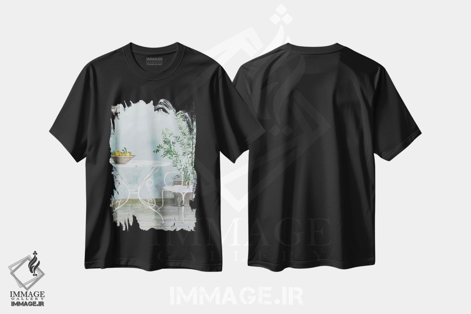 تیشرت طرح دار باغ سفید II، تزئینی اثر آسیا جنسن | فروشگاه ایماژ