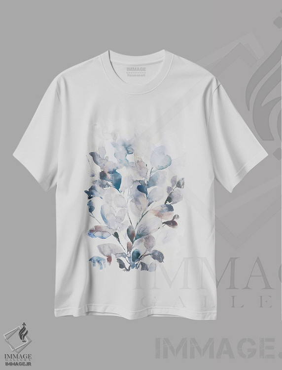 تیشرت طرح دار برگ های بوهو آبی I، دکور بوهمی اثر آسیا جنسن | immage.ir