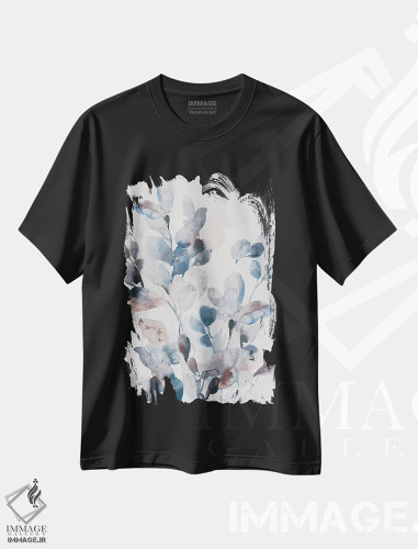تیشرت طرح دار برگ های بوهو آبی II، دکور بوهمی اثر آسیا جنسن | فروشگاه ایماژ