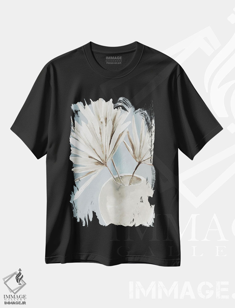 تیشرت طرح دار گلدان آبی استوایی I، تزئینی اثر آسیا جنسن | فروشگاه ایماژ
