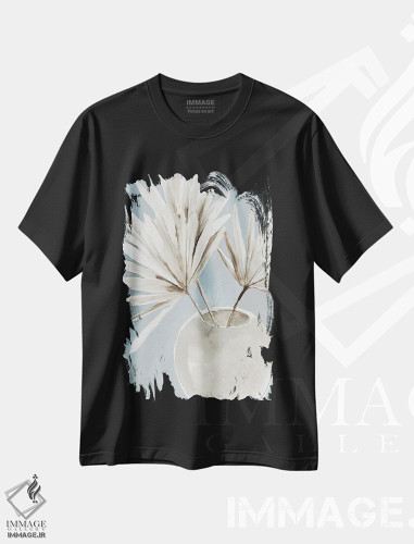 تیشرت طرح دار گلدان آبی استوایی I، تزئینی اثر آسیا جنسن | فروشگاه ایماژ