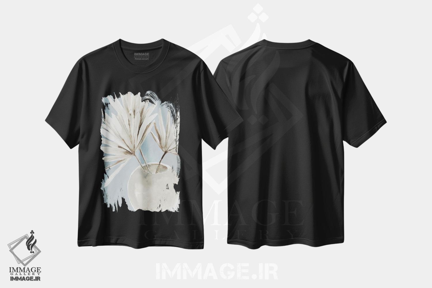 تیشرت طرح دار گلدان آبی استوایی I، تزئینی اثر آسیا جنسن | فروشگاه ایماژ