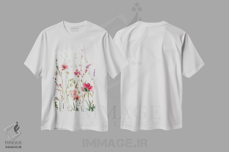 تیشرت طرح دار گل های وحشی صورتی I، دکور معاصر اثر آسیا جنسن | immage.ir
