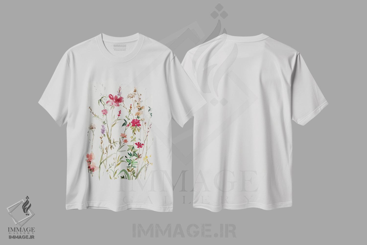 تیشرت طرح دار گل های وحشی صورتی II، دکور معاصر اثر آسیا جنسن | immage.ir