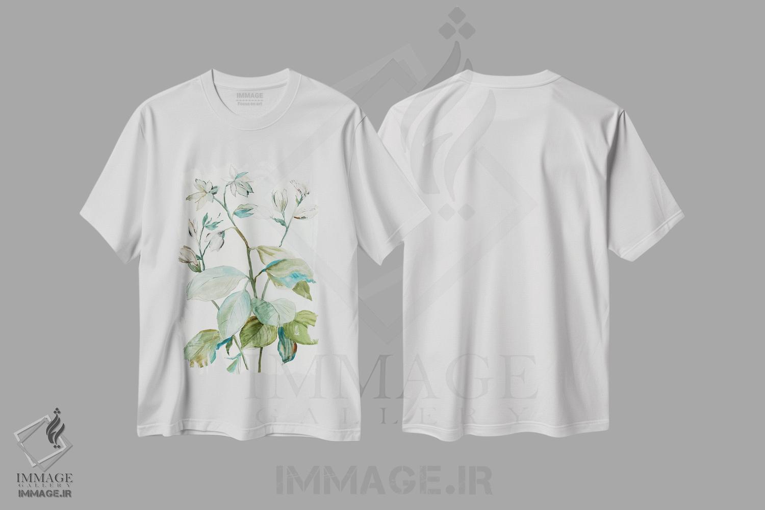 تیشرت طرح دار برگ های سرسبز I، دکور معاصر اثر آسیا جنسن | immage.ir