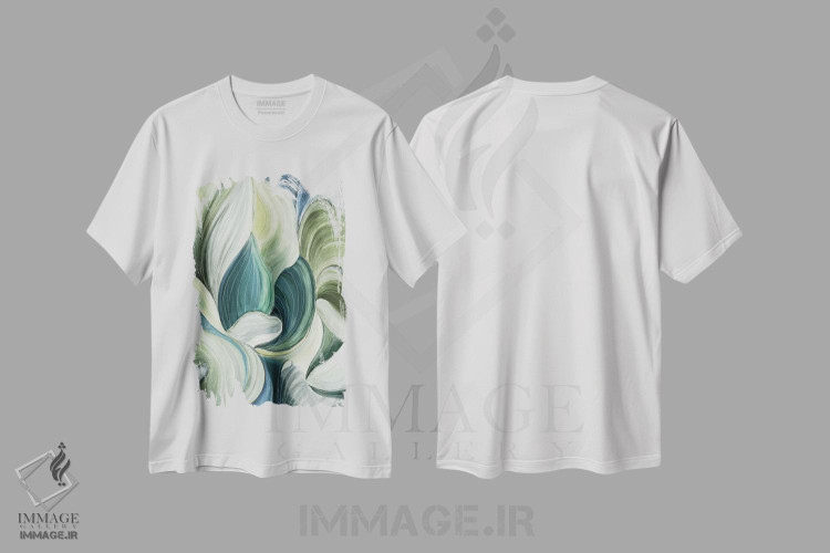 تیشرت طرح دار موج های برگ، دکور معاصر اثر آسیا جنسن | immage.ir