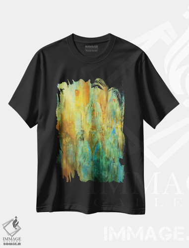 تیشرت طرح دار بالای پشت بام ها، آبستره اثر آنت شموکر | فروشگاه ایماژ
