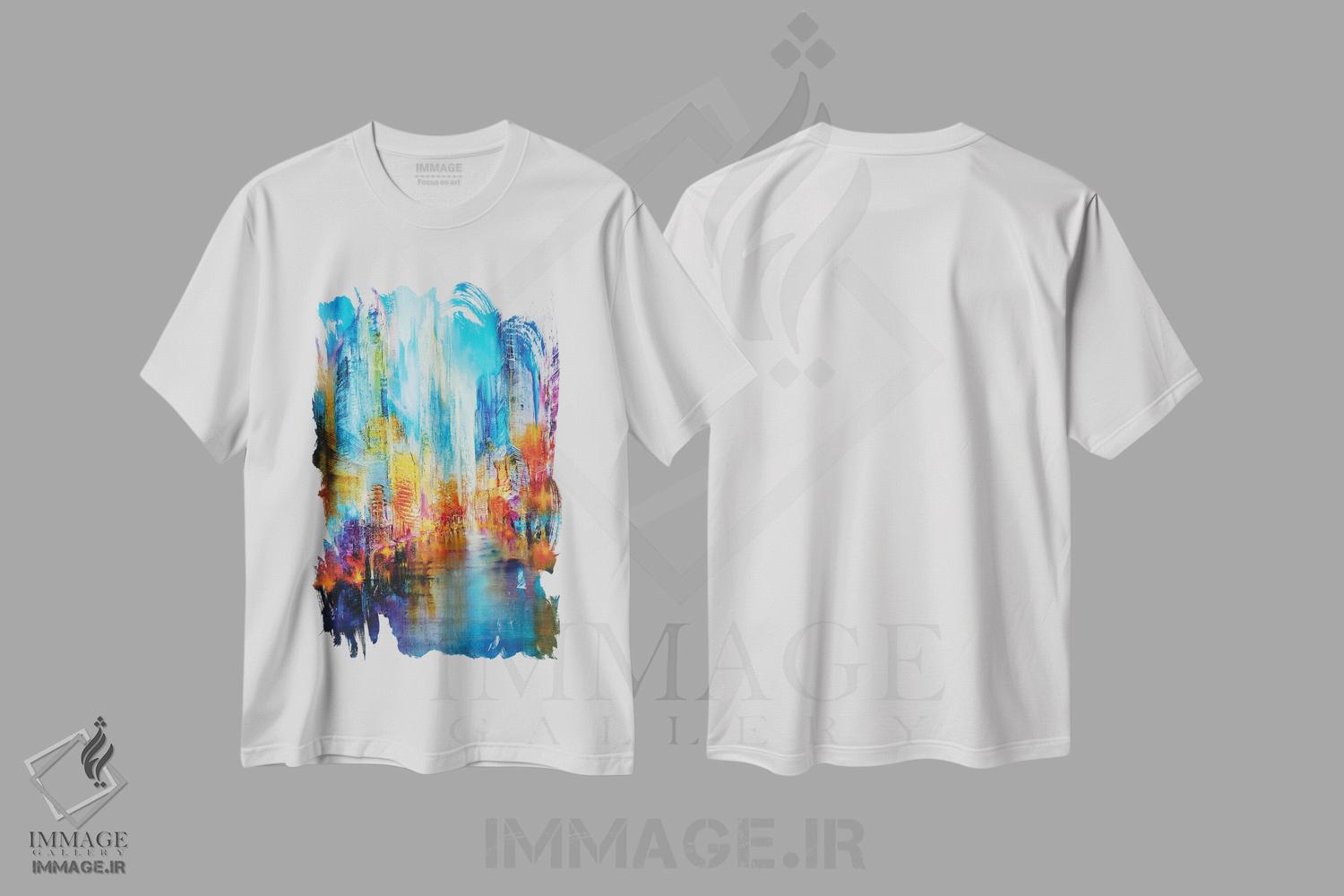 تیشرت طرح دار شهر بزرگ، آبستره اثر آنت شموکر | immage.ir