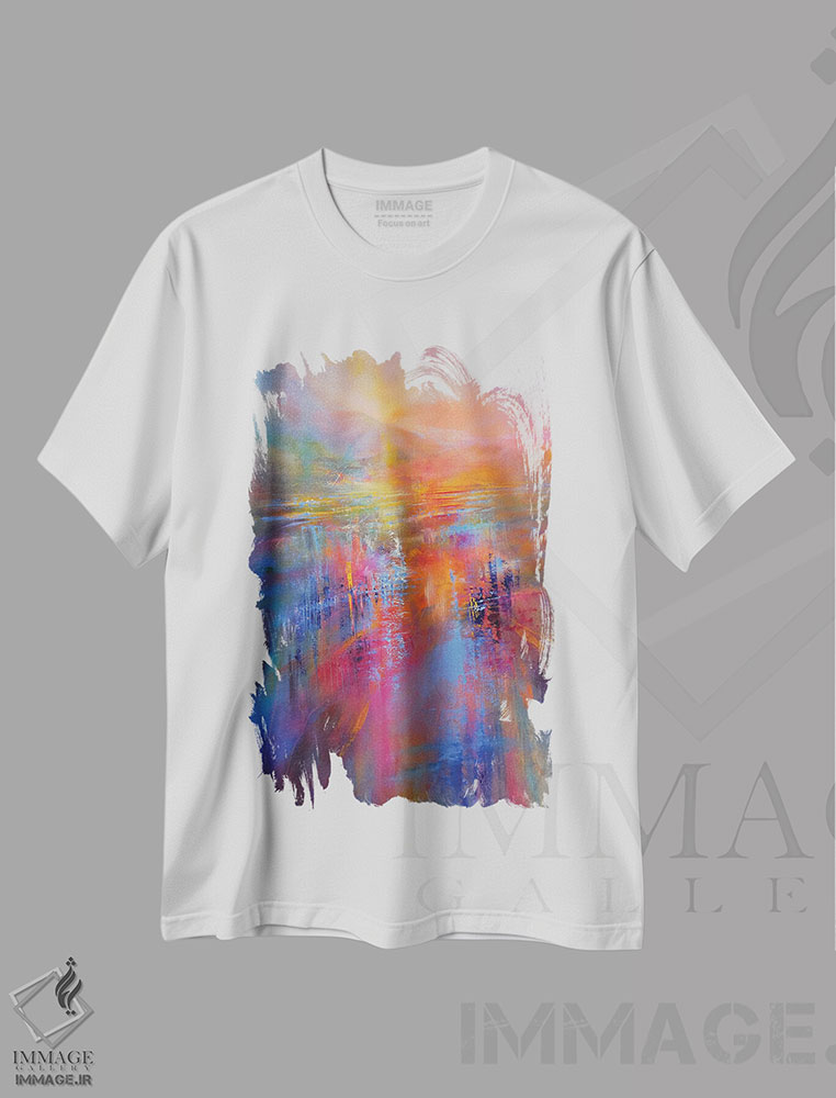تیشرت طرح دار چشم انداز پرجنب وجوش I، آبستره اثر آنت شموکر | immage.ir