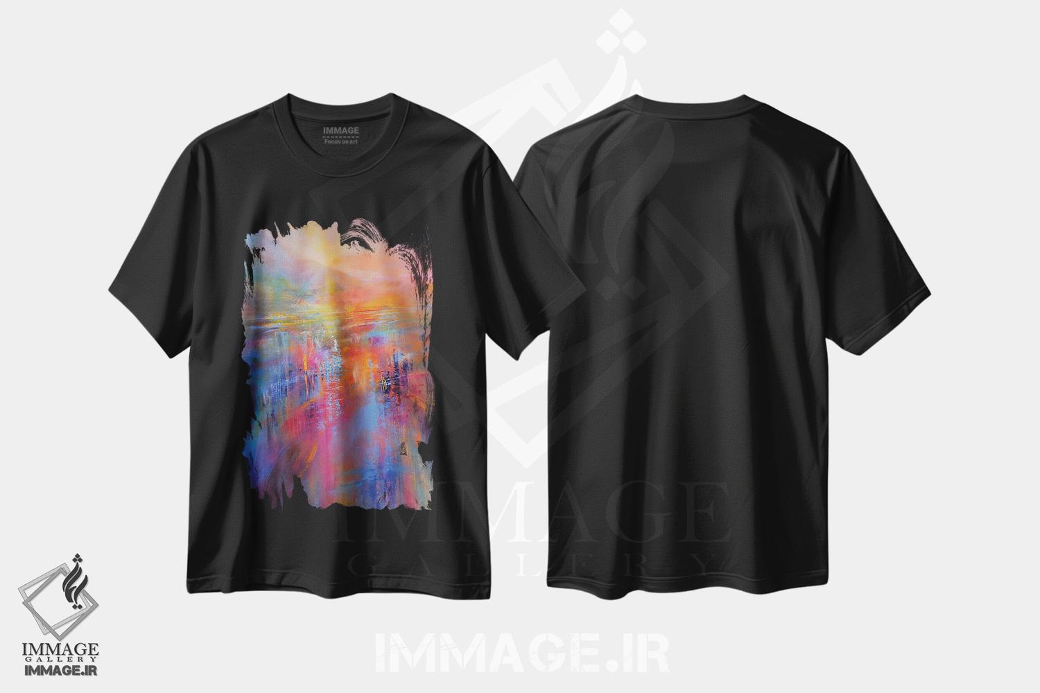 تیشرت طرح دار چشم انداز پرجنب وجوش I، آبستره اثر آنت شموکر | فروشگاه ایماژ