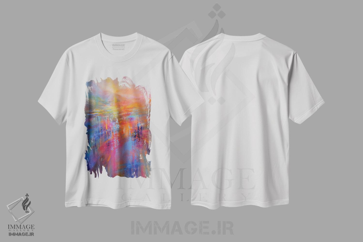 تیشرت طرح دار چشم انداز پرجنب وجوش I، آبستره اثر آنت شموکر | immage.ir