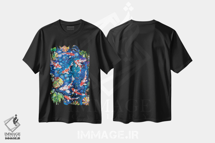 تیشرت طرح دار نه کوی قرمز، هنر فاخر معاصر اثر آرلت اسمولکو | فروشگاه ایماژ