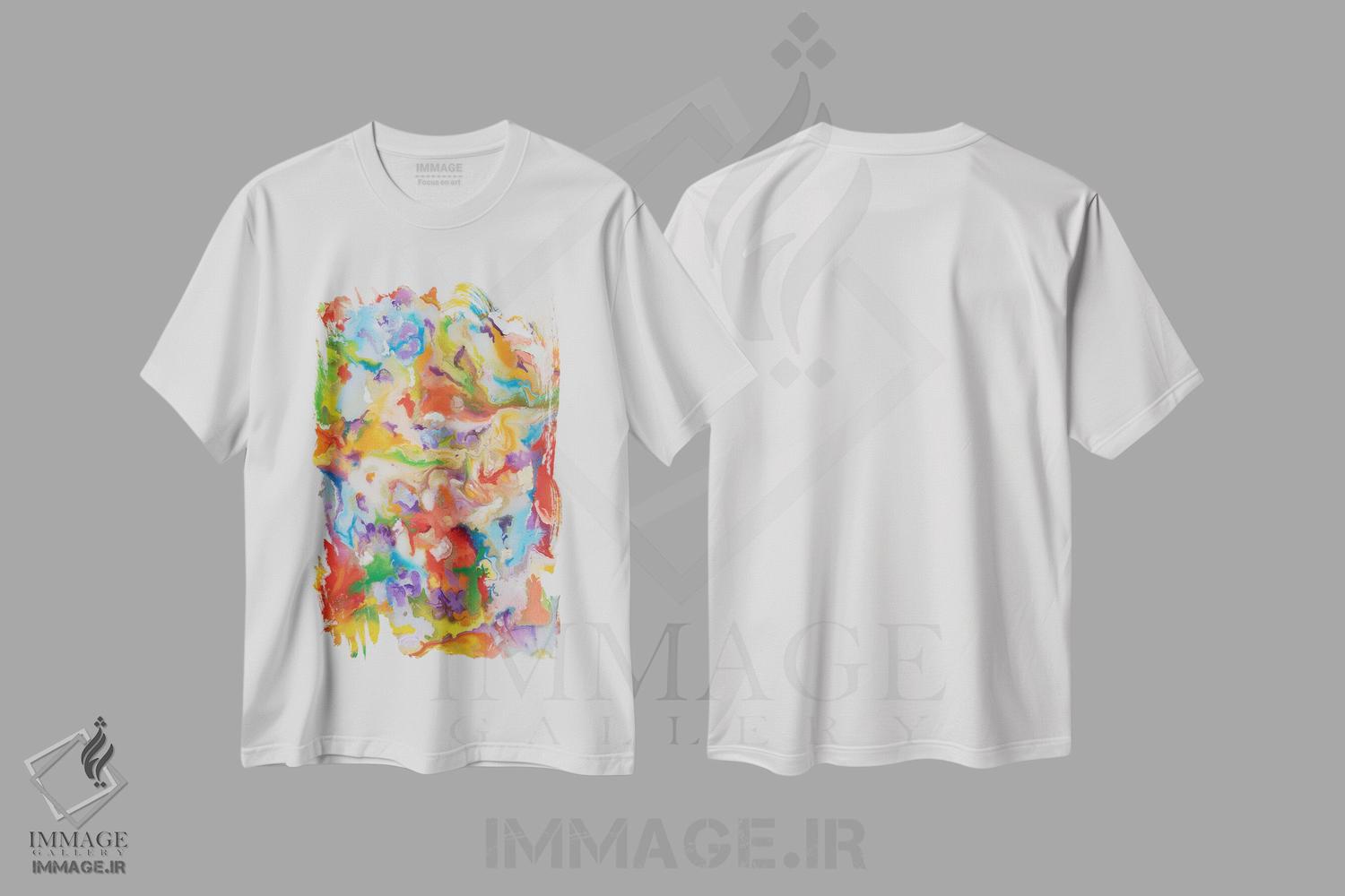 تیشرت طرح دار انتزاعی نارنجی اثر آرلت اسمولکو | immage.ir