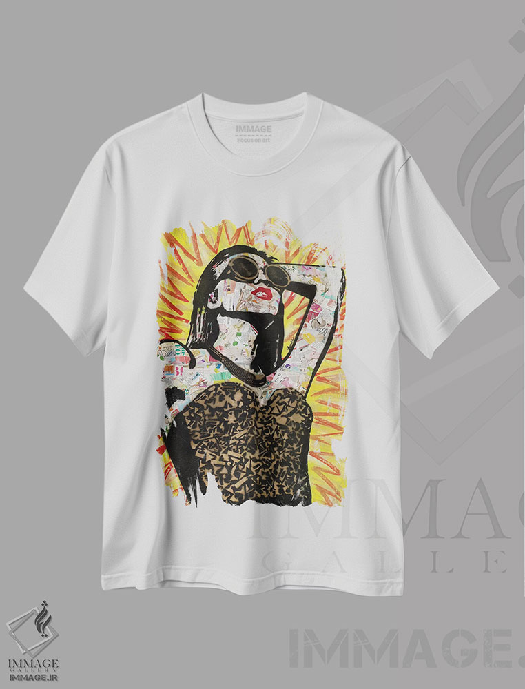 تیشرت طرح دار درخشان باش، هنر فاخر معاصر اثر امی اسمیت | immage.ir