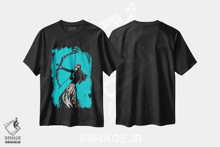 تیشرت طرح دار کماندار، هنر فاخر معاصر اثر امی اسمیت | فروشگاه ایماژ