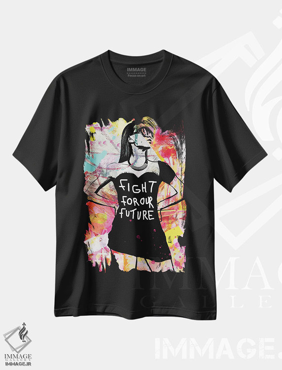 تیشرت طرح دار نبرد برای آیندهٔ ما، آبستره اثر امی اسمیت | فروشگاه ایماژ