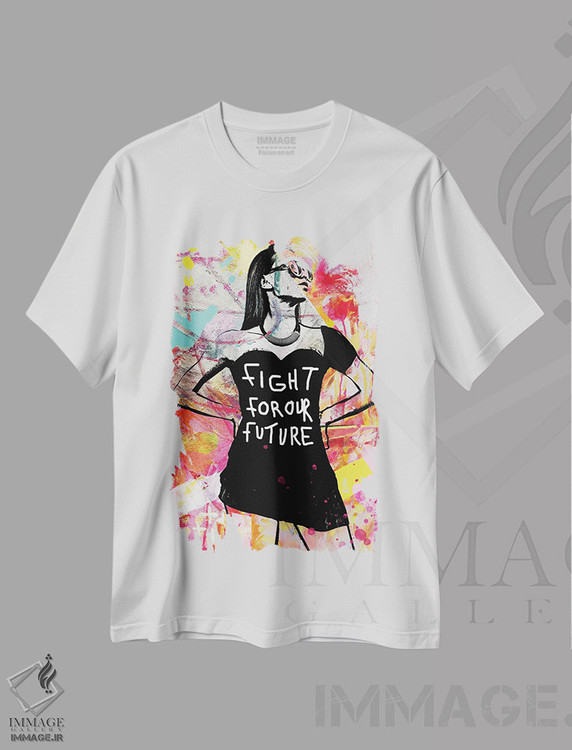 تیشرت طرح دار نبرد برای آیندهٔ ما، آبستره اثر امی اسمیت | immage.ir
