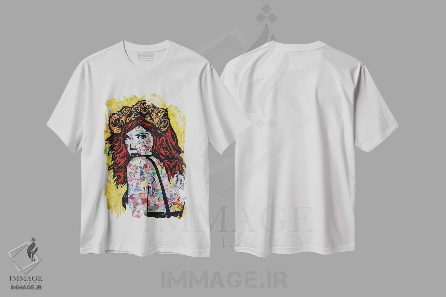 تیشرت طرح دار اِم شعله ور، هنر فاخر معاصر اثر امی اسمیت | immage.ir