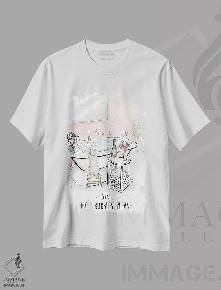تیشرت طرح دار سیری؛ حباب های بیشتر، هنر دیجیتال اثر آلیسون پِتری | immage.ir
