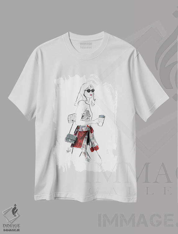تیشرت طرح دار الکسا، هنر دیجیتال اثر آلیسون پِتری | immage.ir