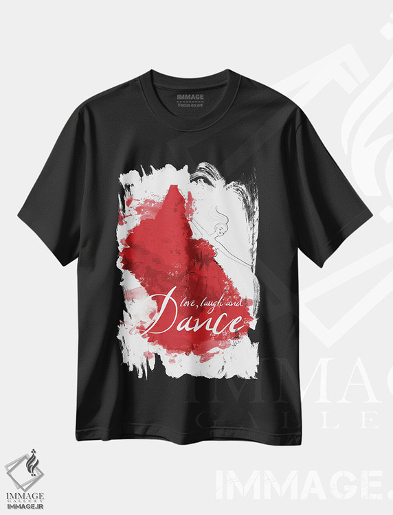 تیشرت طرح دار پاشش رقص، هنر دیجیتال اثر آلیسون پِتری | فروشگاه ایماژ