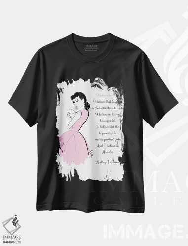 تیشرت طرح دار به رنگ صورتی ایمان دارم، هنر دیجیتال اثر آلیسون پِتری | فروشگاه ایماژ