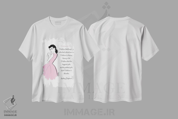 تیشرت طرح دار به رنگ صورتی ایمان دارم، هنر دیجیتال اثر آلیسون پِتری | immage.ir