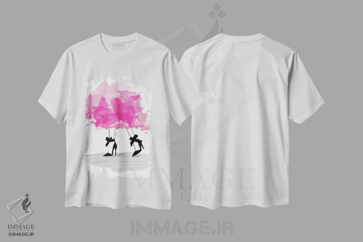 تیشرت طرح دار زیبا در صورتی، هنر دیجیتال اثر آلیسون پِتری | immage.ir
