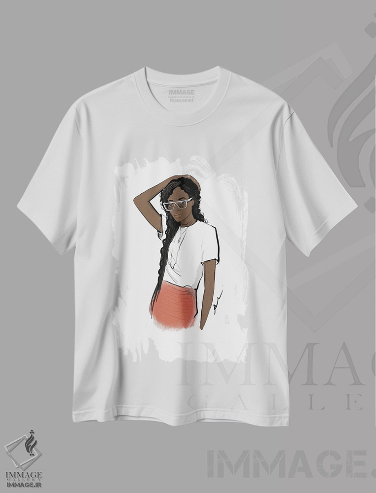 تیشرت طرح دار کیوپید معمولی، هنر آمریکایی آفریقایی تبار اثر آلیسون پِتری | immage.ir