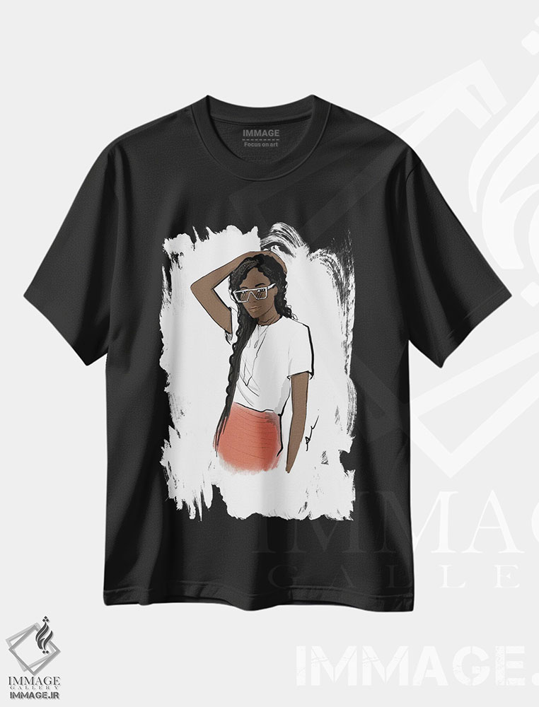 تیشرت طرح دار کیوپید معمولی، هنر آمریکایی آفریقایی تبار اثر آلیسون پِتری | فروشگاه ایماژ