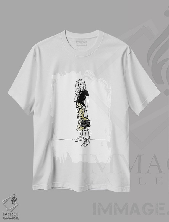 تیشرت طرح دار بانوی پلنگی، هنر دیجیتال اثر آلیسون پِتری | immage.ir
