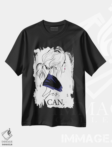 تیشرت طرح دار بله می توانم، هنر دیجیتال اثر آلیسون پِتری | فروشگاه ایماژ