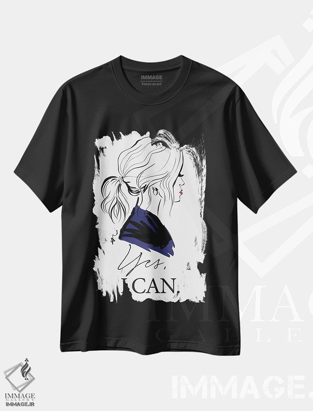 تیشرت طرح دار بله می توانم، هنر دیجیتال اثر آلیسون پِتری | فروشگاه ایماژ