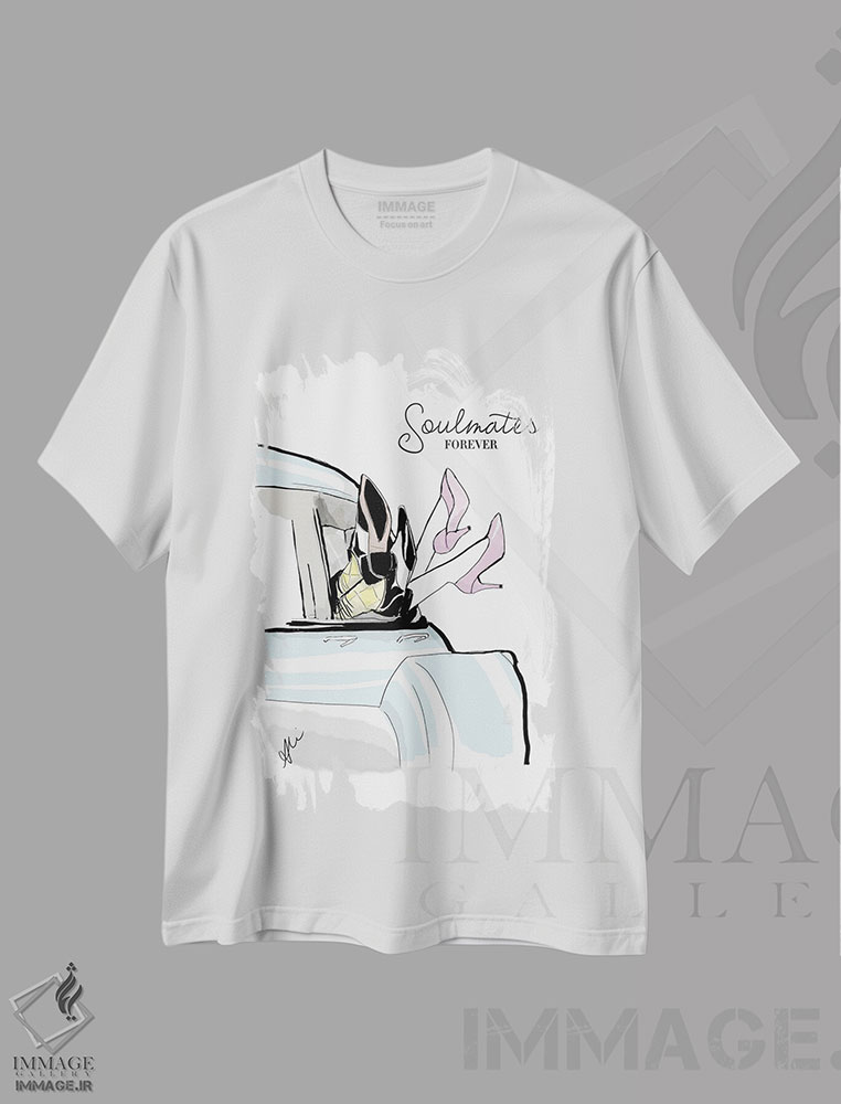 تیشرت طرح دار نیمه های گمشده، هنر دیجیتال اثر آلیسون پِتری | immage.ir