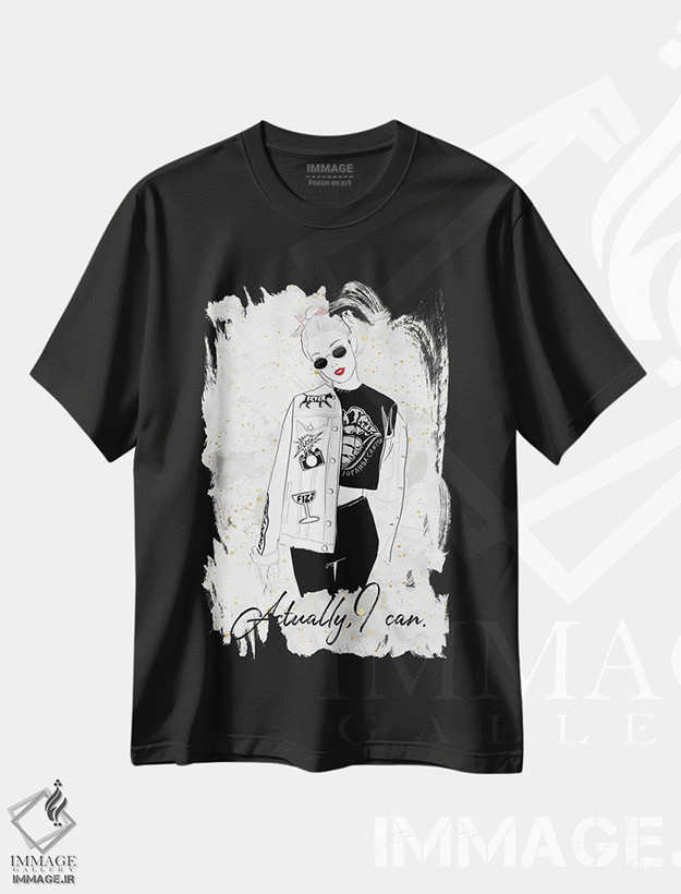 تیشرت طرح دار در واقع می توانم، هنر دیجیتال اثر آلیسون پِتری | فروشگاه ایماژ